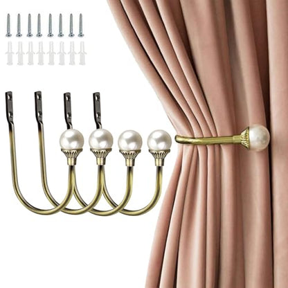 COCIVIVRE 4 Pack Curtain Holdbacks Wall Mounted Curtain Tiebacks Hooks - color: Antique Bronze, size: 4 Pack