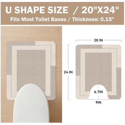 YDKGL Toilet Rugs U Shaped Non Slip Bath Mat Toilet Mats for Bathroom - color: A- Beige, size: 20" x 24" (U-shape)