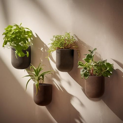 LA JOLIE MUSE Wall Planters for Indoor Plants, Hanging Flower Pots, 2 Pack - color: Iron