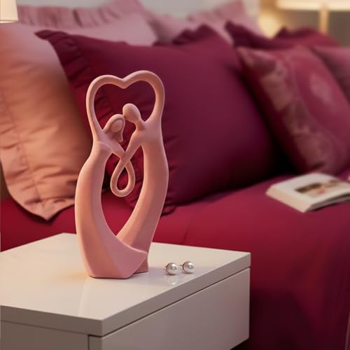 Couple Statue with Soft Flocked Finish, Pink - color: Couple01-pink