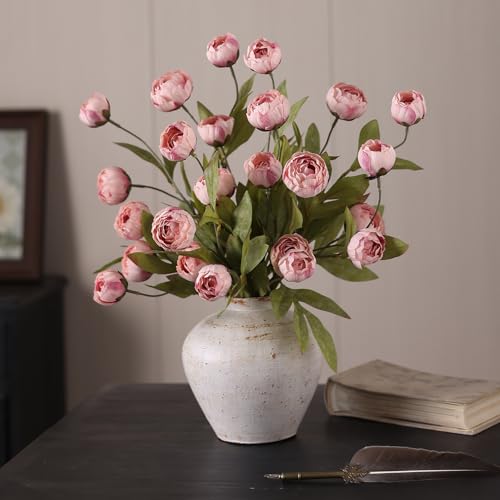 6 Pcs 27" Faux Silk Peony Artificial Flowers Stems for Vase (Blush Pink) - color: Blush Pink