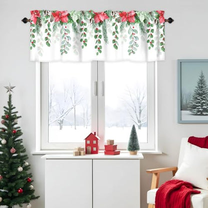 Christmas Tree Kitchen Valance for Windows, 1 Panel Rod Pocket 54x18 in - color: Christmas Tree, size: 54"W x 18"L (Pack of 1)