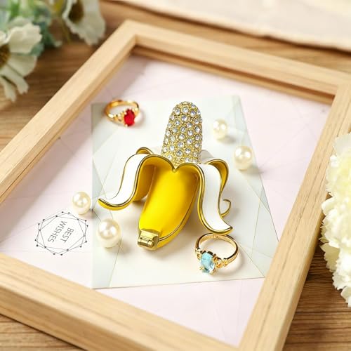 Cute Banana Metal Jewelry Box Daisy Trinket Boxes Storage Gift For Women - color: banana