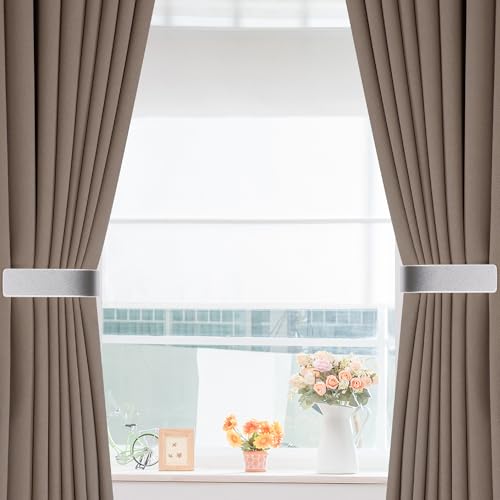 Groleca 2 Pack Curtain Holdbacks Curtain Tiebacks Wall Mount, Silver - color: Silver