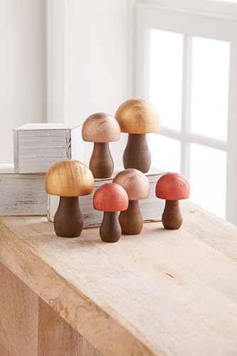 Wood Mushrooms Set of 18, Custom Colors (Paint Set of 18) - color: Colors 18