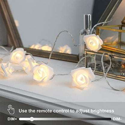 echosari Rose Fairy Lights Battery Operated 15Ft Warm White - color: Warm White, size: Rose