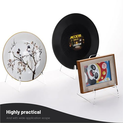 YUXUN Plate Stands for Display, 2 Pack Clear Acrylic Display Stand - size: 7.6 Inch
