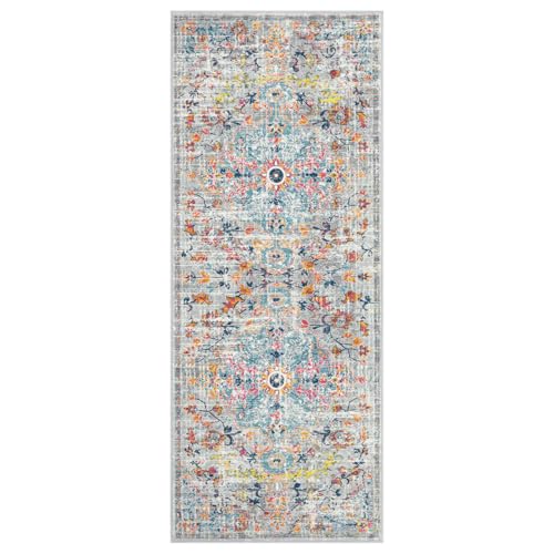 Pauwer Hallway Runner Rug 2x5, Washable Non Slip Kitchen Runner, Grey Multi - color: Grey Multi, size: 2' x 5' (Runner)