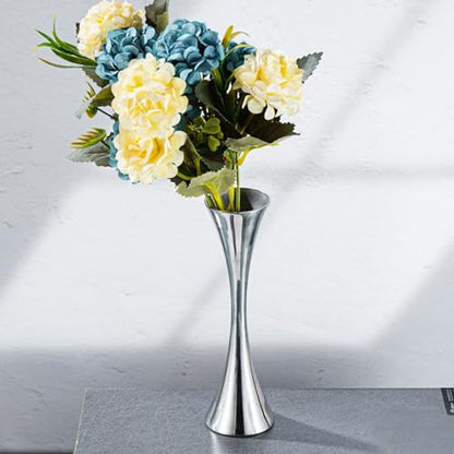 Stainless Steel Vase, Elegant Modern Round Mouth European Style Metal Flower Holder, with Unique Personality for Living Room Dining Table Decor