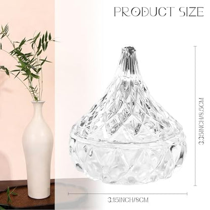 Glass Jewelry Box, Crystal Candy Dish with Lid, Ring Box, Small Trinket Dish, Jewelry Organizer Dish with Lid, Decorative Jewelry Bowls for Home Decor, Christmas Birthday Gifts for Women (Classic) - style: Classic