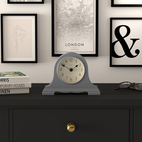 JONES CLOCKS® Speakeasy Small Mantel Clock | Classic Napoleon’s hat Design | French Navy | Contemporary Classic Style for Desk, Table, Shelf or Bedside - color: French Navy