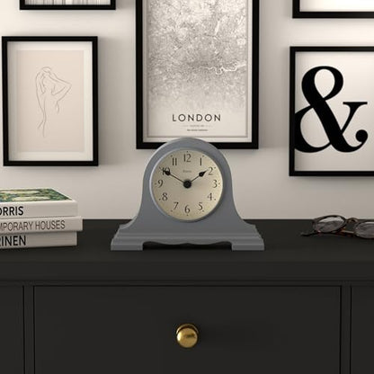 JONES CLOCKS® Speakeasy Small Mantel Clock | Napoleon’s hat Design | Blue - color: French Navy