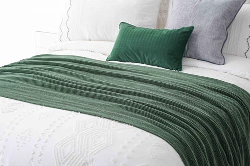 BATTILO HOME Dark Green Throw Blanket for Couch, 60"x80" - color: Dark Green, size: 60 x 80 in.