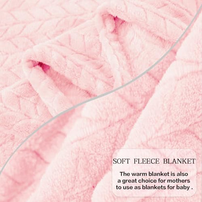 inhand Super Soft Pink Cute Throw Blanket, Cozy Plush Fleece Blanket Throw Size, Washable Lightweight Flannel Blankets Throw for All Season(50”x60”, Baby Pink) - color: Baby Pink, size: Throw/Travel-50x60 IN