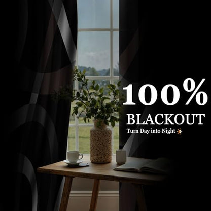 weesire Black and Brown Blackout Curtains, 52 x 63 Inch, Grommet, 2 Panels - color: P1-brown, size: 52"W x 63"L (Pack of 2)