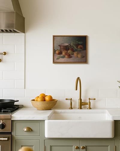 InSimSea Framed Canvas Wall Art, Fall Painting Artwork Kitchen Decor 8x10in - color: Apple, size: 10"L x 8"W