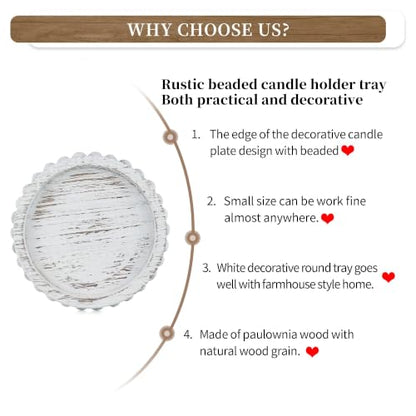 Hanobe Wooden Candle Holder for Pillar Candles Set of 3 Candlestick Holders