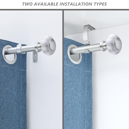 Silver Curtain Rods for Windows 48 to 84 Inches,Adjustable 1 Inch - color: Silver, size: 48"-84"