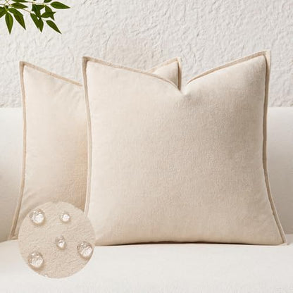 Kevin Textile Soft Waterproof Pillow Covers 20x20 Inch 2 Pack, Beige - color: Beige, size: 20" x 20" (Pack of 2)