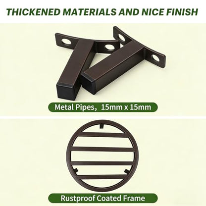 3 Pack 12 Inch Metal Plant Stands Outdoor Indoor Pot Riser,Coffee - color: 11.81"-Coffee