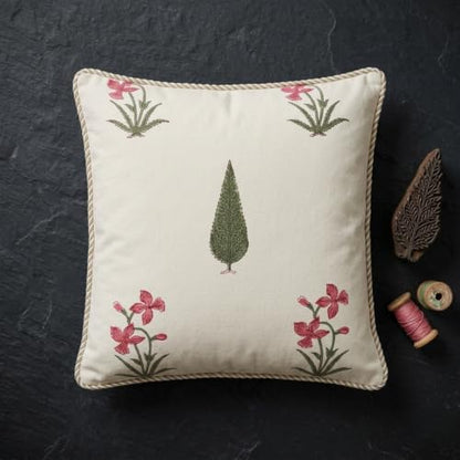 ATOSII Cotton Blockprint Throw Pillow Cover, Cypress, Set of 2, 18 X 18 - color: Cypress, size: 18" x 18" (Pack of 2)