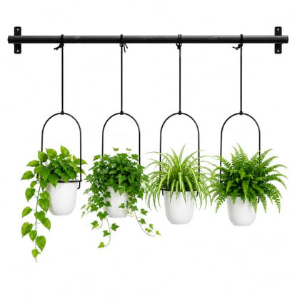 Adjustable Hanging Window Planter with 4 Pots, Space Saving Indoor Herb Garden Plant Hanger, Metal Vertical Plant Rack for Kitchen, Balcony & Home Deco41in-4 Flower pots - size: 41in-4 flower pots