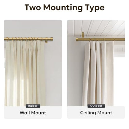 Zeerobee Curtain Rods for Windows 32 to 72 Inch, Warm Gold Curtain Rod - color: Warm Gold, size: 32"-72"