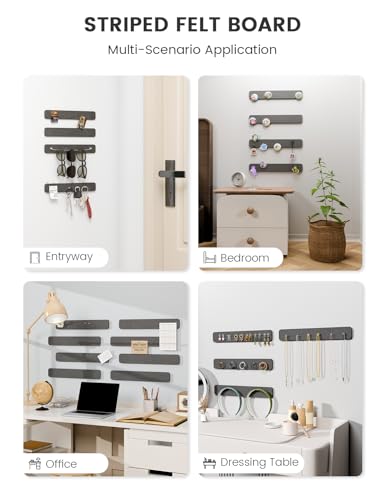 Fluxynara 13" x 2" Felt Wall Panels, Charcoal Gray - color: Charcoal Gray, size: 8-pack