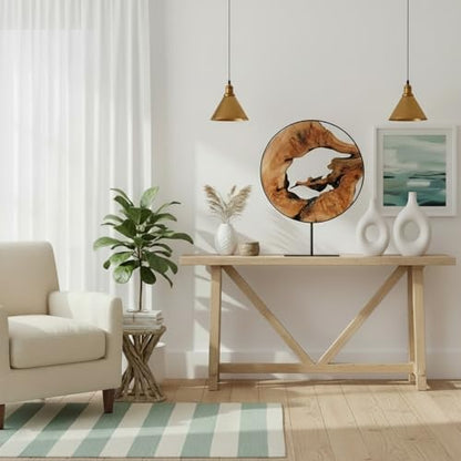 WELLAND Cedar Wood Sculpture, Natural Tabletop Decor Accent - size: Extra Large