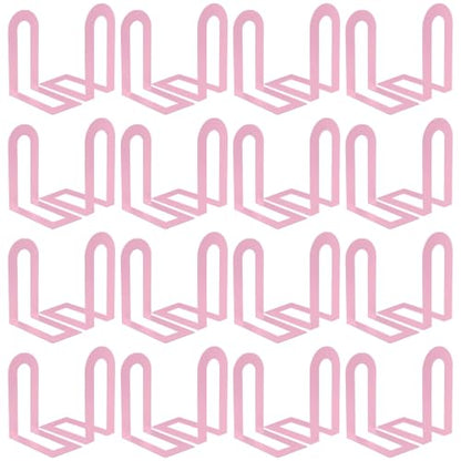 Chunful 24 Pcs Pink Metal BookEnds Shelves, 7.5 x 5.75 x 3.5 in - color: Pink, size: 7.5*5.75*3.5inch