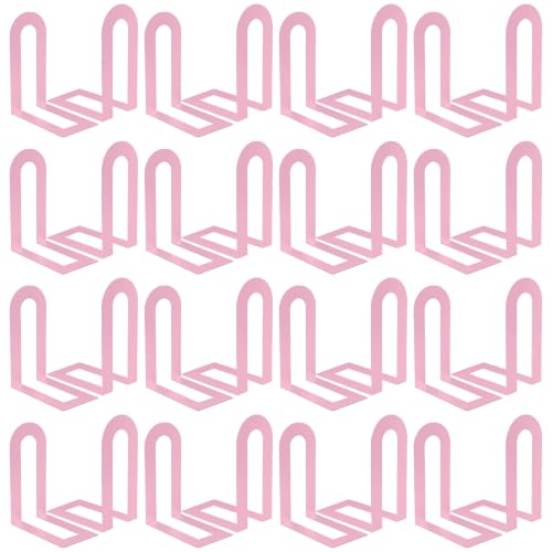 Chunful 24 Pcs Pink Metal BookEnds Shelves, 7.5 x 5.75 x 3.5 in - color: Pink, size: 7.5*5.75*3.5inch