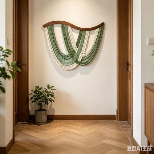 Large Macrame Wall Hanging, Boho Tapestry Woven Decor, 31.5” x 23.5"