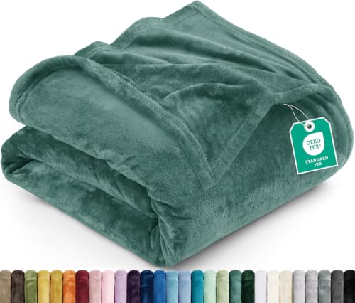 Utopia Bedding Soft Fleece Bed Blanket Throw Size Celadon (50x60 Inch) - color: Celadon, size: Throw (50x60 Inch)