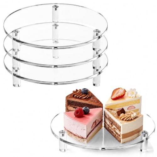 3 Pcs Round Acrylic Risers Clear Small Display Stands, 10" - size: 10”