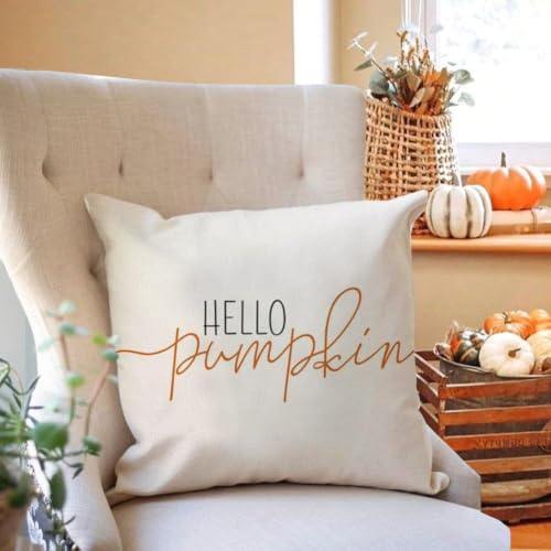 RABUSOFA Fall Pillow Covers 16x16 Pumpkin Decor Fall Decorations for Home - color: White, size: 16" x 16" (Pack of 1)