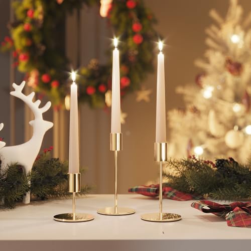 zeochyni Set of 12 French Gold Taper Candle Holder Bulks for Wedding, Party - color: French Gold, size: Set of 12