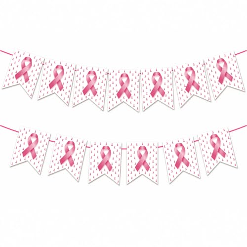 Breast Cancer Decorations - Pink Ribbon Breast Cancer Awareness Banner - color: Pink