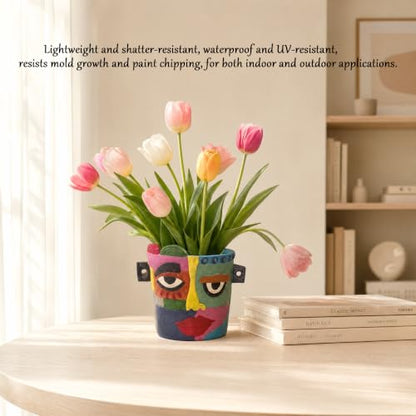 Abstract Face Planter Pot, Plant Pot for Indoor and Outdoor Plants - color: 4
