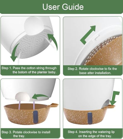 Heybe 3 Pack Self Watering Hanging Planters with Swivel Hanging Chains 20 Inches, 10/9/8 Inch Pots for Indoor Outdoor Plants, White - size: 10/9/8 Inch
