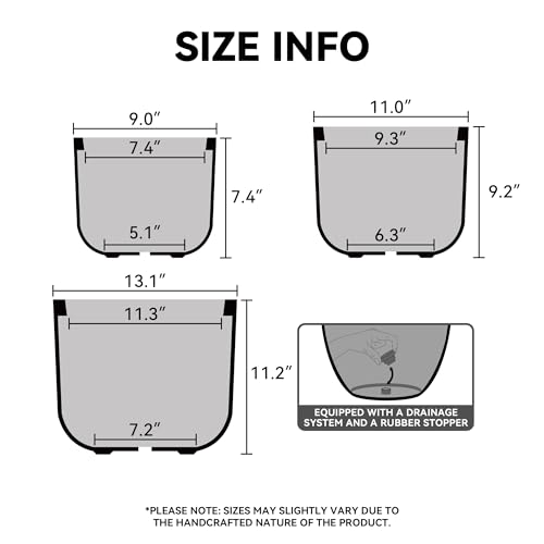 Kante Modern Home Minimalist 13.2" Dia Charcoal Concrete Capsule Planter