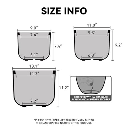 Kante Modern Home Minimalist 13.2" Dia Charcoal Concrete Capsule Planter