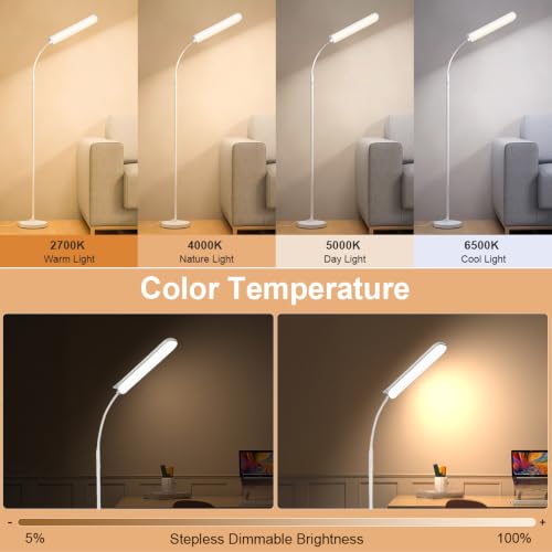 FRIDEKO HOME 2 Pack Floor Lamps for Living Room Reading Light, 1800LM White - color: White CCT, 2 Packs