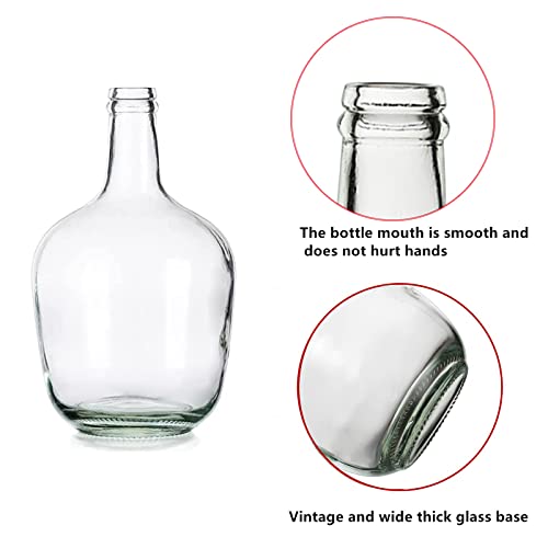 Hewory Large Glass Jug Vase: 12" Clear Tall Farmhouse Decorative Floor Vase - size: 12in