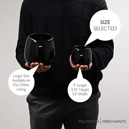 Succulent Wall Planters - Wall Vases - Black Ceramic Wall Mounted Planters - Succulent Plant Pots - Hanging Vases for Living Wall (2 Pack/Modern/Black) - color: Small Black Modern