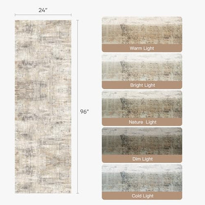 2X8 Area Rug for Hallways, Gold Abstract Washable Non-Slip Runner Rugs - color: Grey/Gold, size: 2' x 8' (Rectangular)