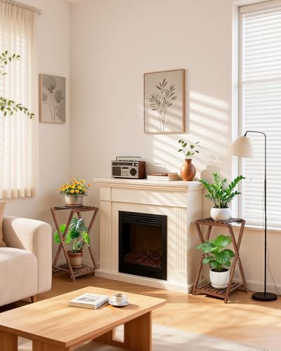 Wood Tiered Plant Stand Indoor,Corner Plant Shelf for Indoor Plants