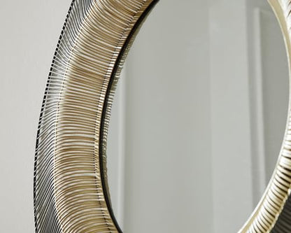 Signature Design by Ashley Dallmen Contemporary Accent Mirror with Thick Frame, Black & Gold