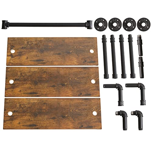 IBUYKE 3-Tiers Industrial Pipe Shelves with Towel Bar RF-TM015 - size: 3 Tier with Tower Bar
