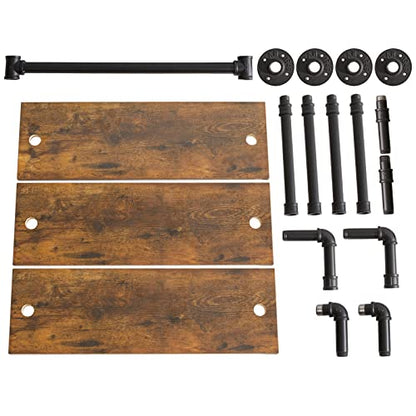 IBUYKE 3-Tiers Industrial Pipe Shelves with Towel Bar RF-TM015 - size: 3 Tier with Tower Bar