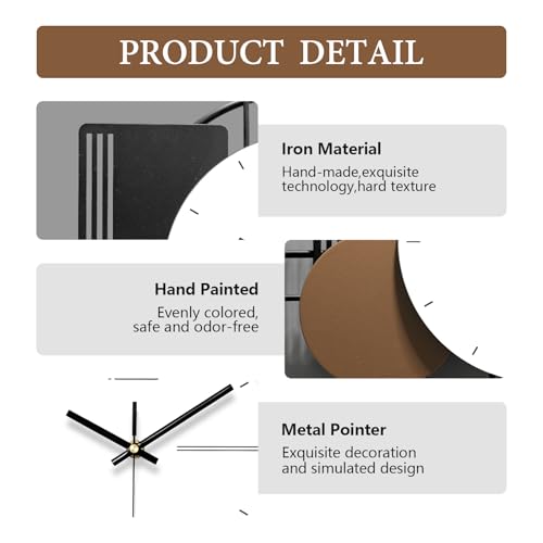 Modern Wall Clock for Living Room,Large Decorative Wall Clock,Creative Silent Clock Battery Operated Metal Wall Art for Entryway/Bedroom/Office/Dinning Room/Kitchen Decor 35''Lx16''W
